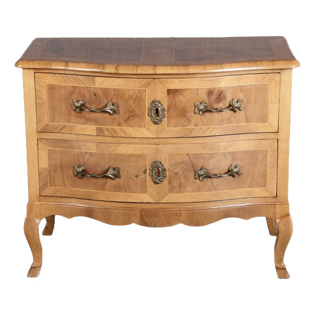 Small Antique Baroque Chest of Drawers in Walnut, 1800s For Sale