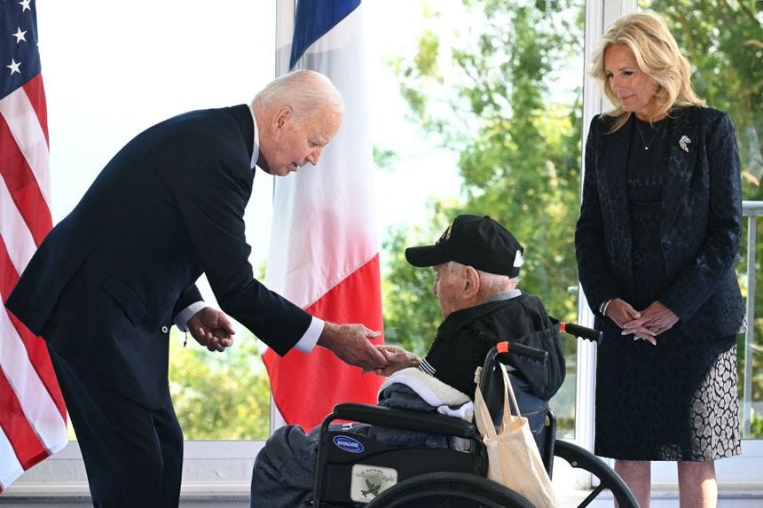 Biden meets a D-Day veteran