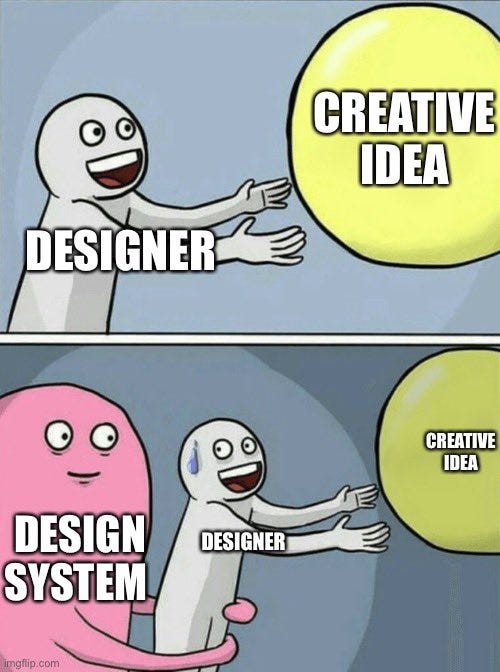 UX Choice on X: "created another design meme. seems relatable? #Memes # uxdesigner #uxmemes #designsystems https://t.co/JNLEjUlDKE" / X