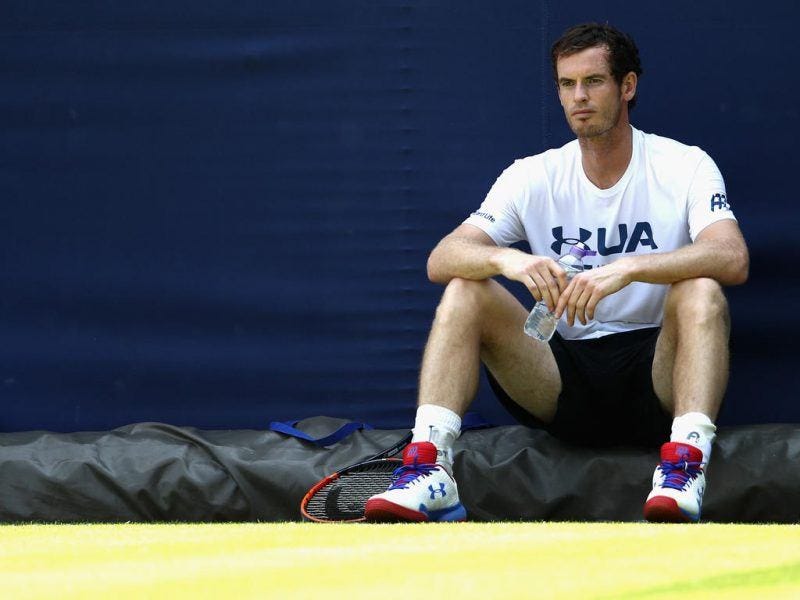 andy murray knocked out of queens by jordan thompson 2017 images