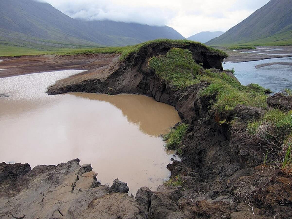 Photo of melting permafrost in Alaska.