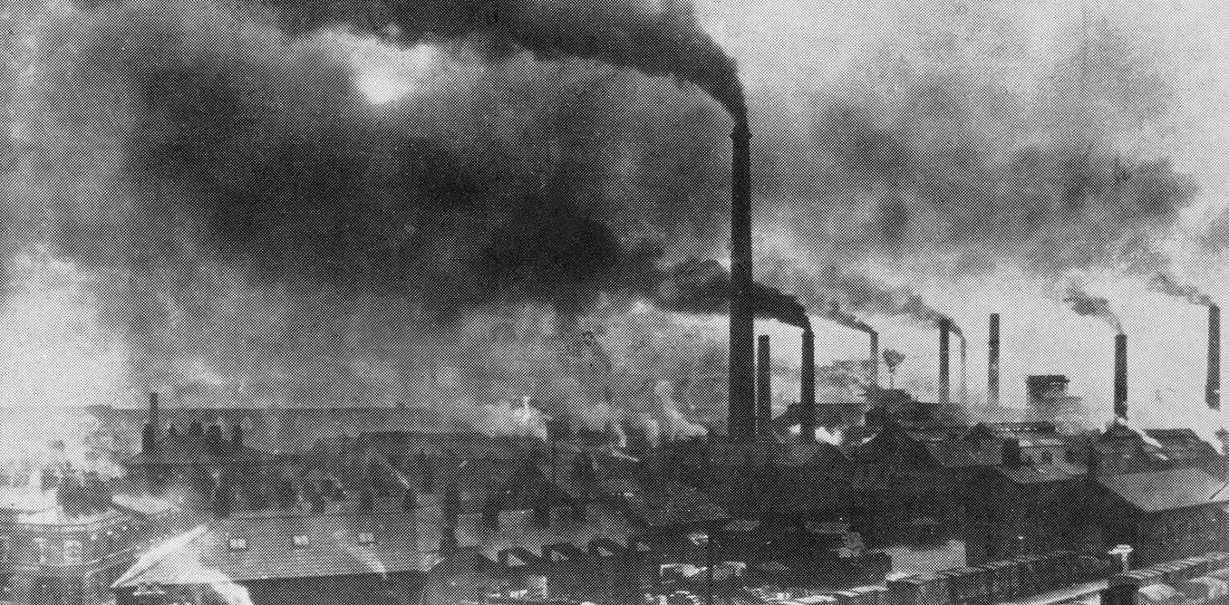 Old photo of smokey factories