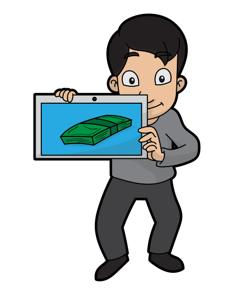 File:Cartoon Guy Showing The Money.svg