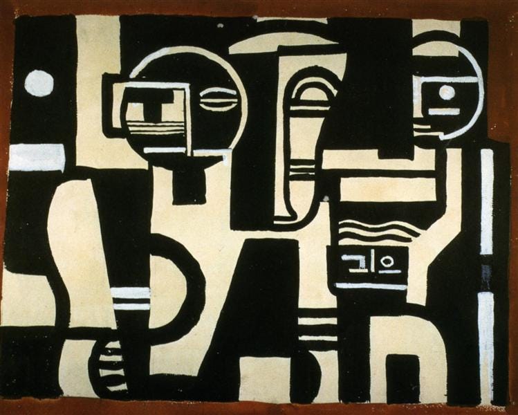 The Creation of the World drawing of curtain of scene, 1923 - Fernand Leger
