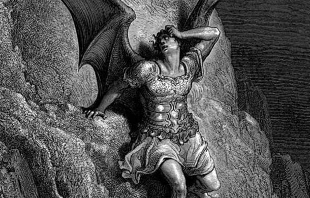 One of the few older images of Mastema, showing a ghoulish man with unearthly wings. (Ancient Origins)