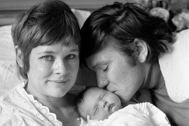 Judi Dench with Michael Williams and their newborn daughter