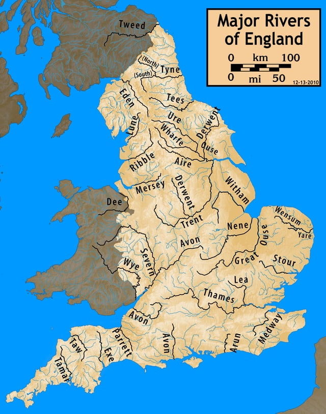 r/MapPorn - Major rivers of England 