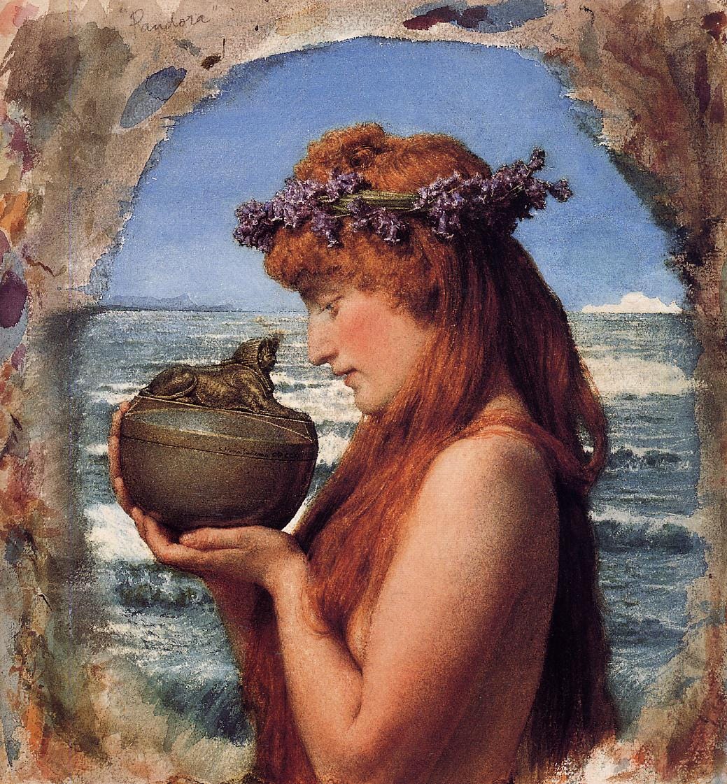 Painting: Pandora by Laurence Alma-Tadema, 1833