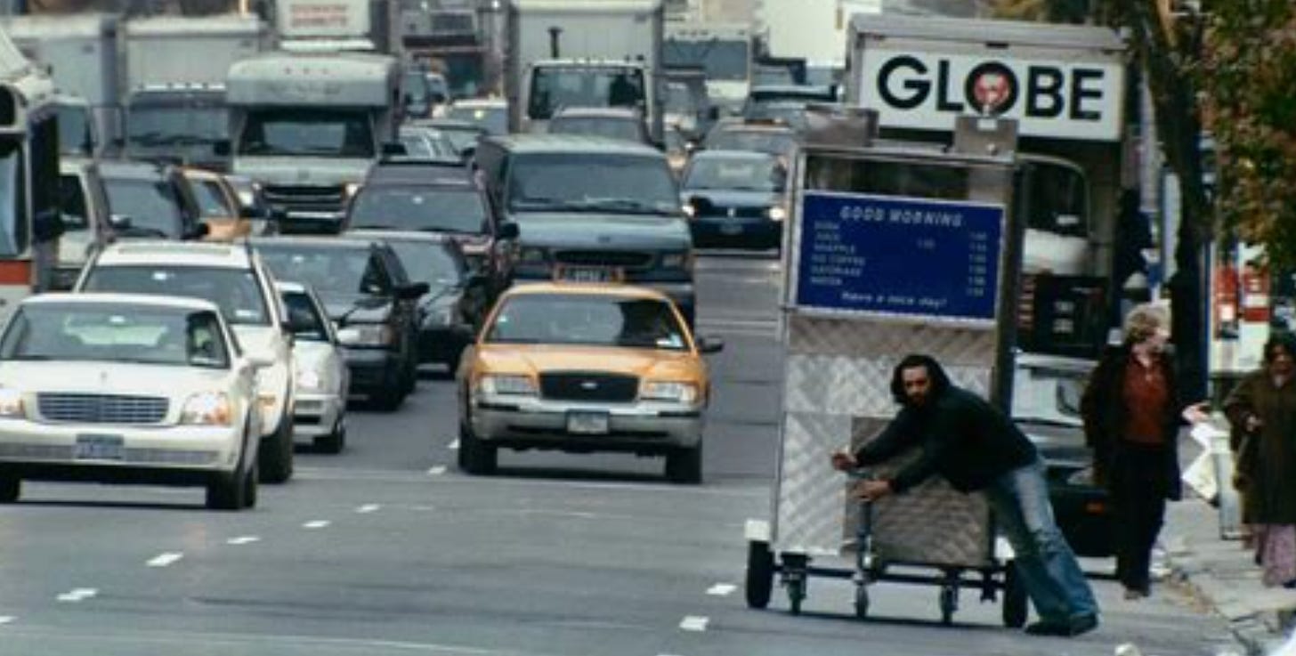 Still from the film Man Push Cart