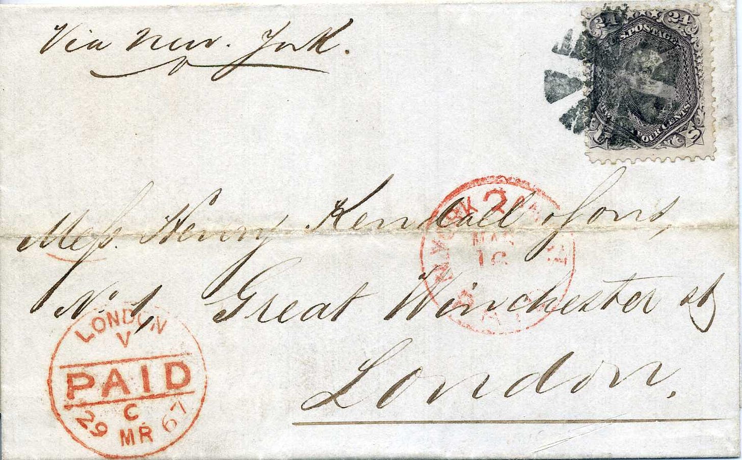 1867 letter from Lima to London