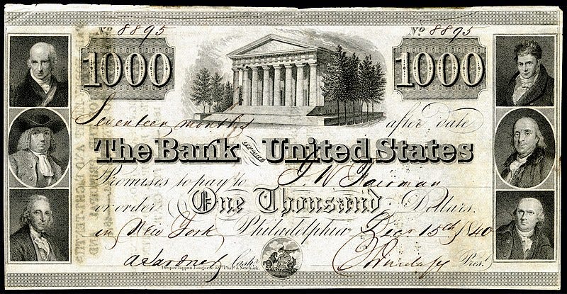 File:US-$1000-Bank of the United States (due 15-Dec-1840).jpg - Wikimedia  Commons