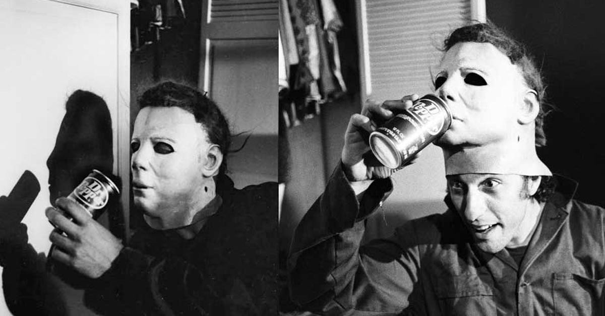 nick castle playing around dr pepper with michael myers