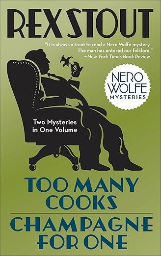 capa de Too Many Cooks e Champagne for One de Rex Stout