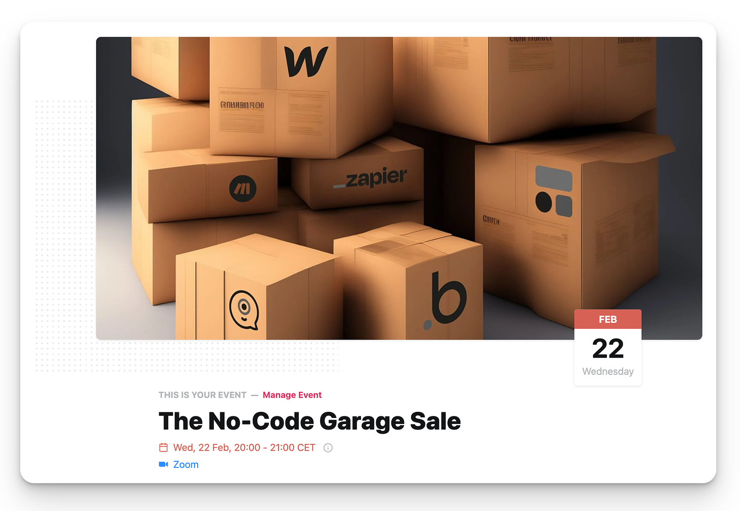 Join the second No-Code Garage Sale