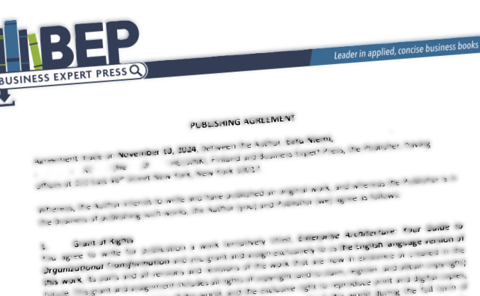 Enterprise architecture book publishing contract
