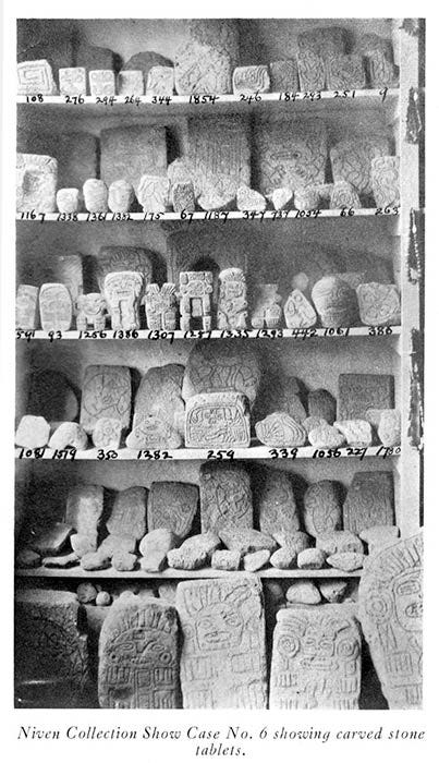 Niven’s Collection of Mesoamerican stone tablets (Author provided with permission © Children of Mu)
