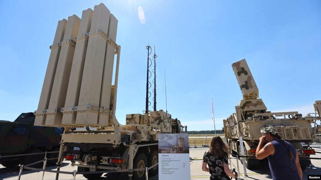 The German IRIS-T air-defense system on display at the ILA Berlin Air Show 2022