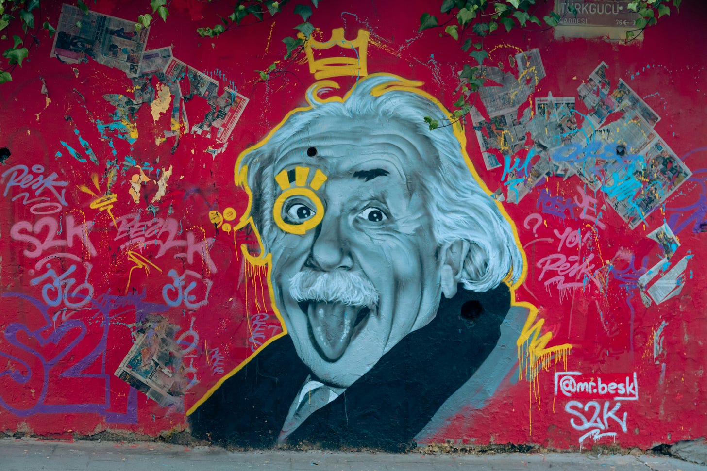 Albert Einstein mural in Istanbul, Turkey