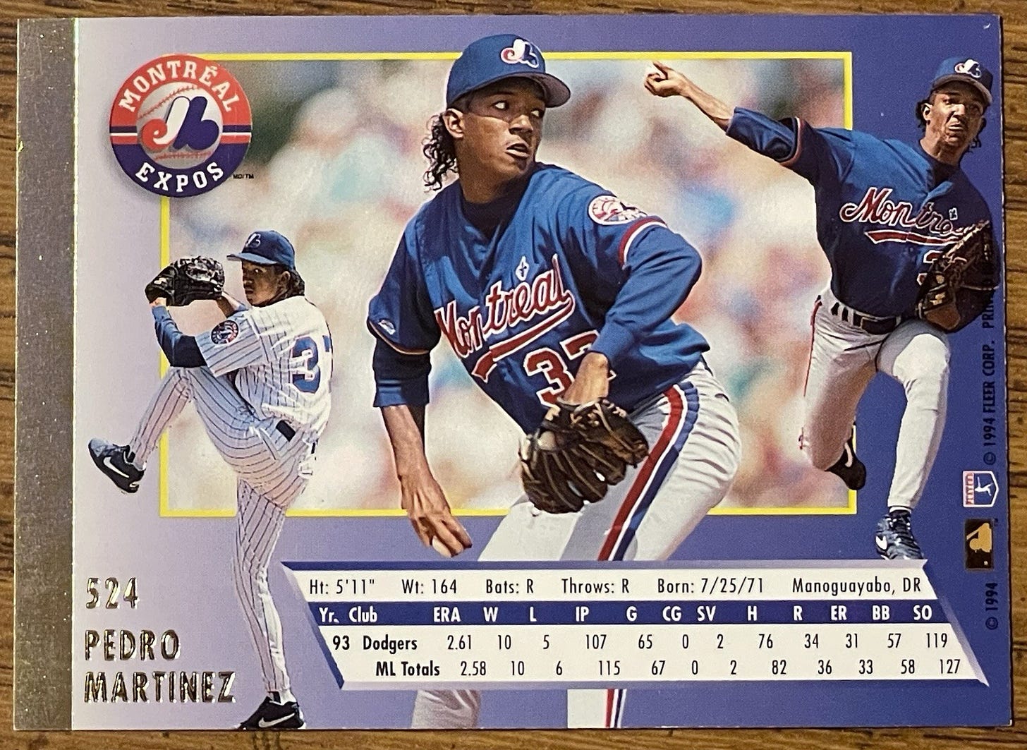 1994 Pedro Martinez Fleer Ultra Back