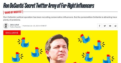 Ron DeSantis’ Secret Twitter Army of Far-Right Influencers