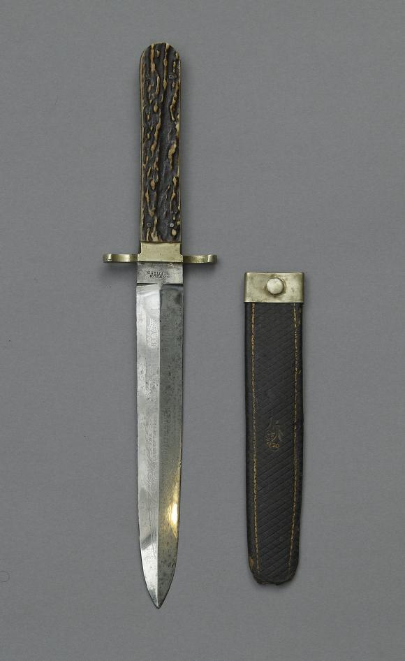 Knife and Sheath: Horn-handled dagger used by John Wilkes Booth to stab  Major Henry Rathbone after shooting Abraham Lincoln.] Artifact in the  museum collection, National Park Service, Ford's Theatre National Historic  Site,