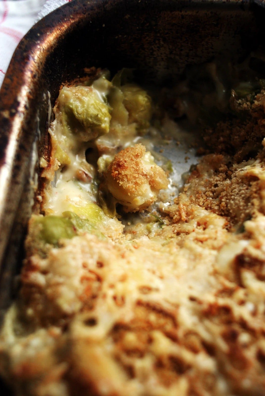 Brussels sprout and chestnut gratin