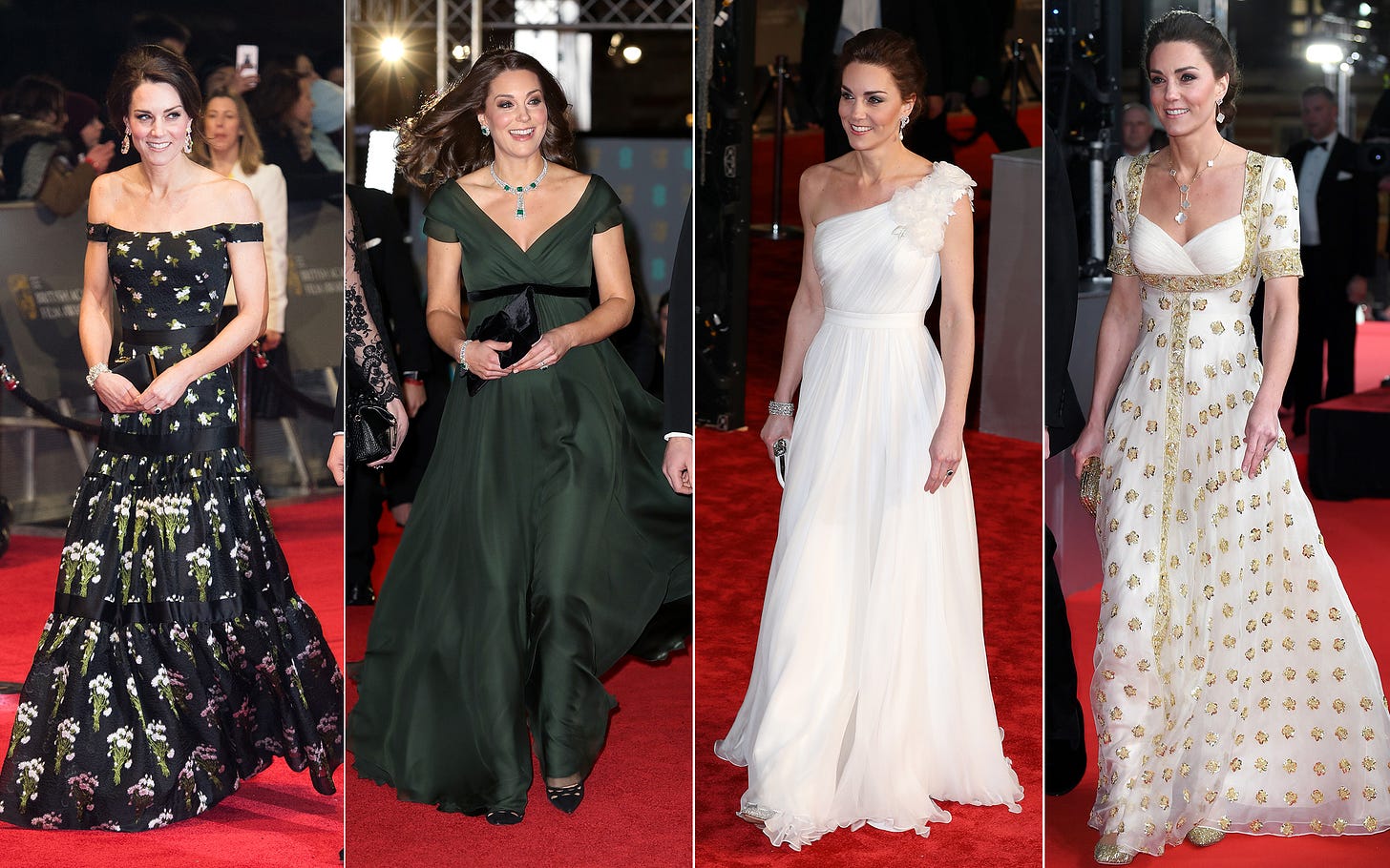 Princess Kate's BAFTA dresses