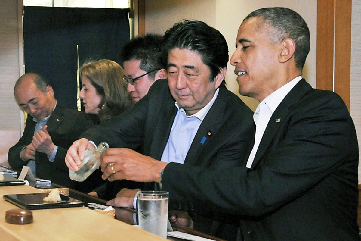 Barack Obama dines with Shinzo Abe at elite sushi restaurant in Tokyo |  South China Morning Post