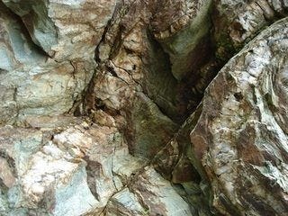 some rocks that are very close together