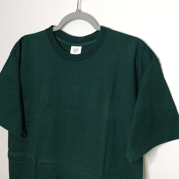 VTG 90 GAP Pocket T Shirt Green blank - Picture 1 of 7
