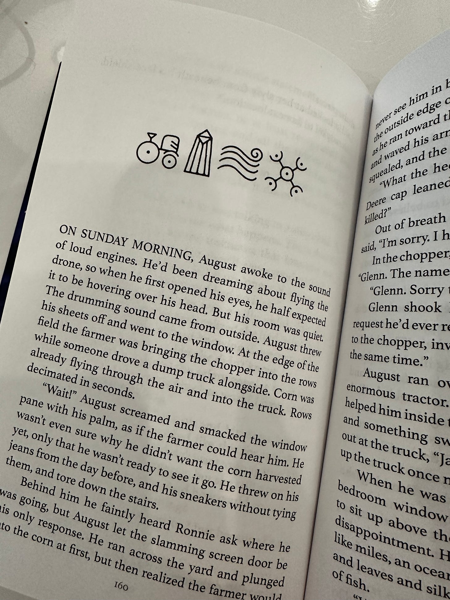 Interior page of Monolith by Jess Rinker has symbols and text
