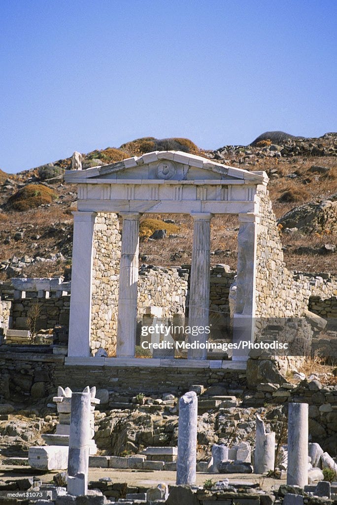 Temple of Isis on the island of Delos, Greece