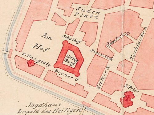 Part of an old map from 1147 Part of an old map from 1147