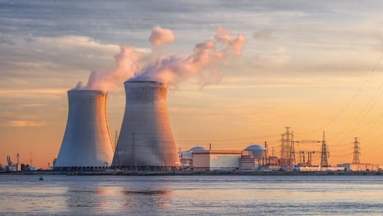 nuclear power plant on lake