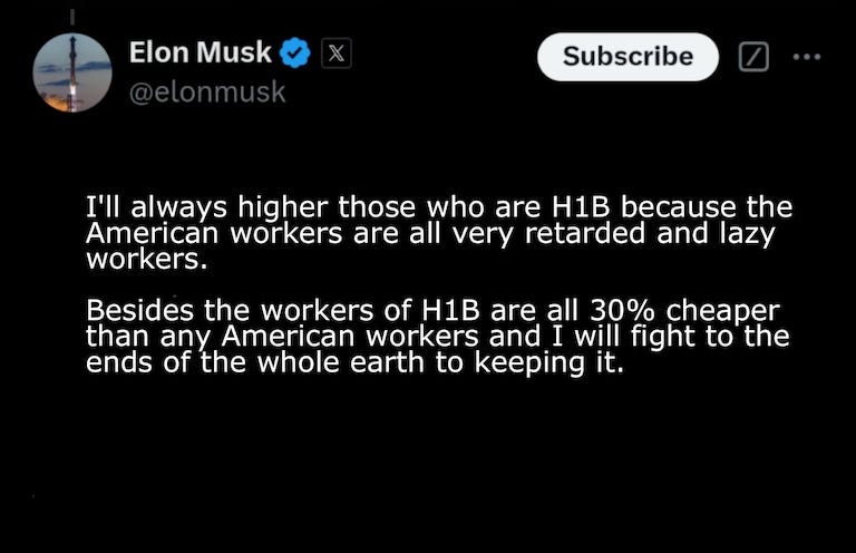 Fuckin Elon Musk had caused a MAGA civil war within the party with H1B and I think that he had done this fuckin shit on purpose and to fuckin top it off fu