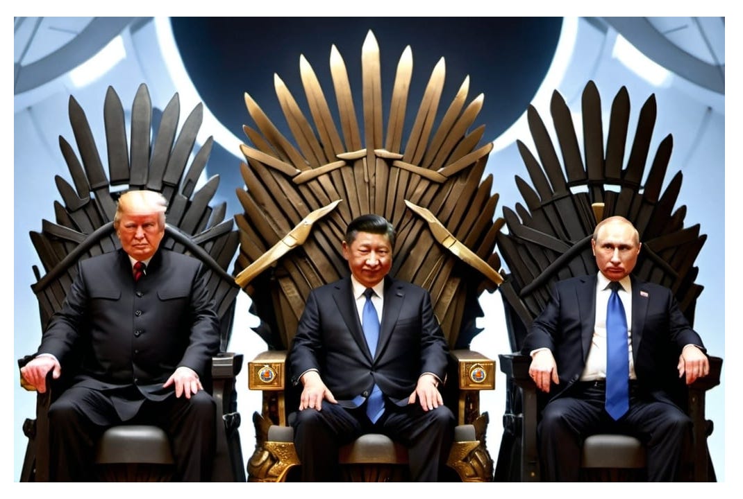 An AI image of Trump, Xi, and Putin