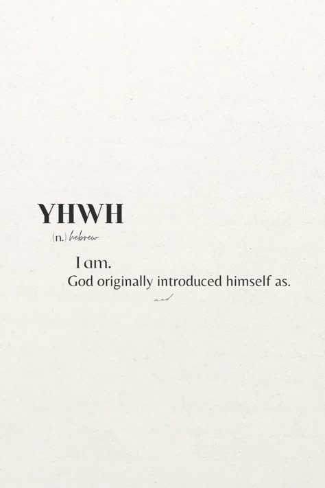 This may contain: an open book with the words i am, god originally introduced himself as