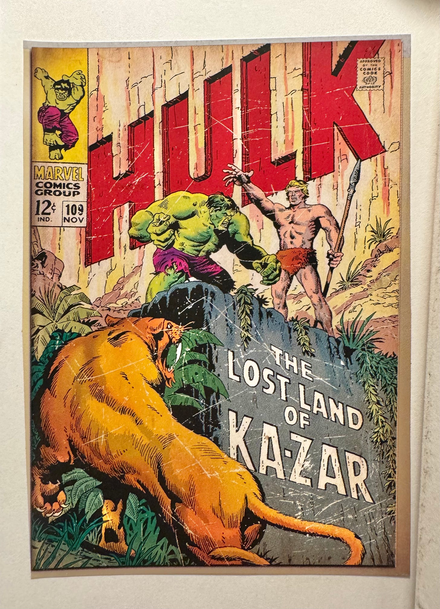 Cover of Hulk 109: "The Lost Land of Ka-Zar"