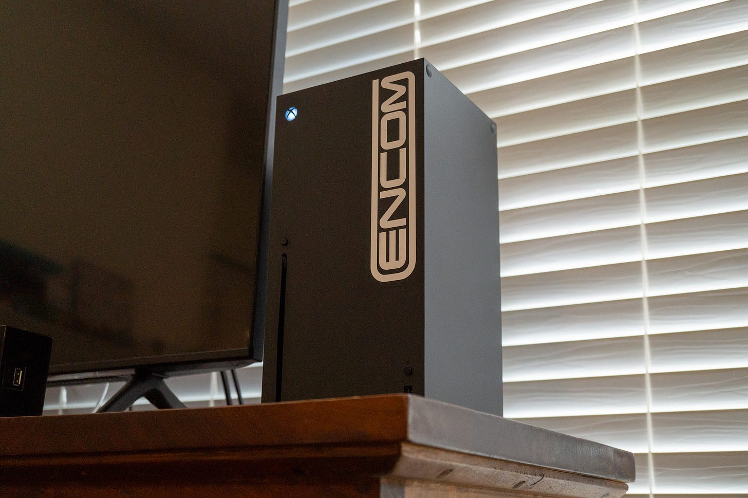 Xbox Series X with ENCOM sticker