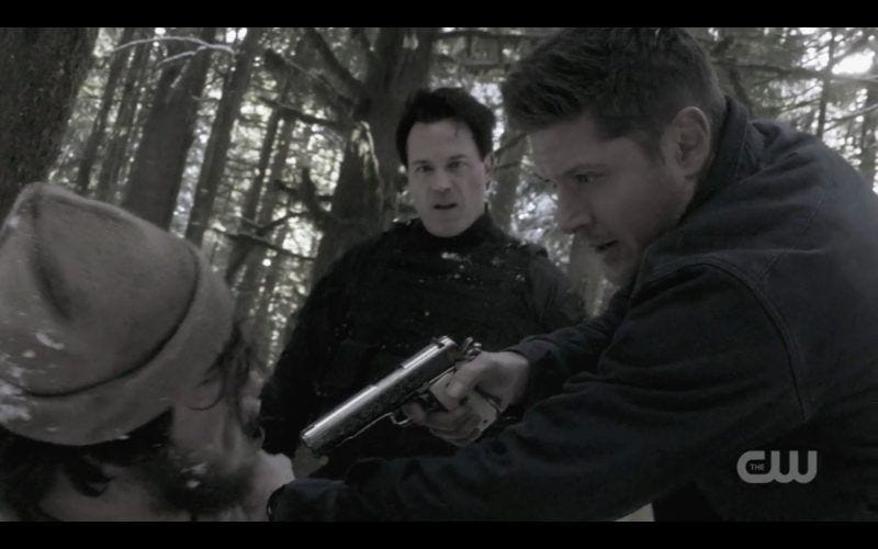 dean ketch hold gun on bad guys bring em back alive spn