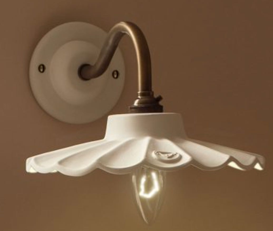 ceramic wall light which resembles a tutu