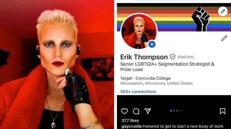 Target brings in new LGBTQIA+ strategist 'GayCruella' to 'make trouble', 'rip old world to shreds' after kid Pride merch fiasco