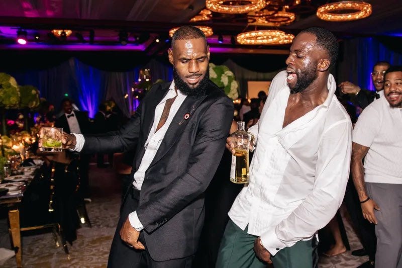 Bronupdates on X: "LeBron and Draymond at his wedding (August 14)  https://t.co/z5GG2gylQz" / X