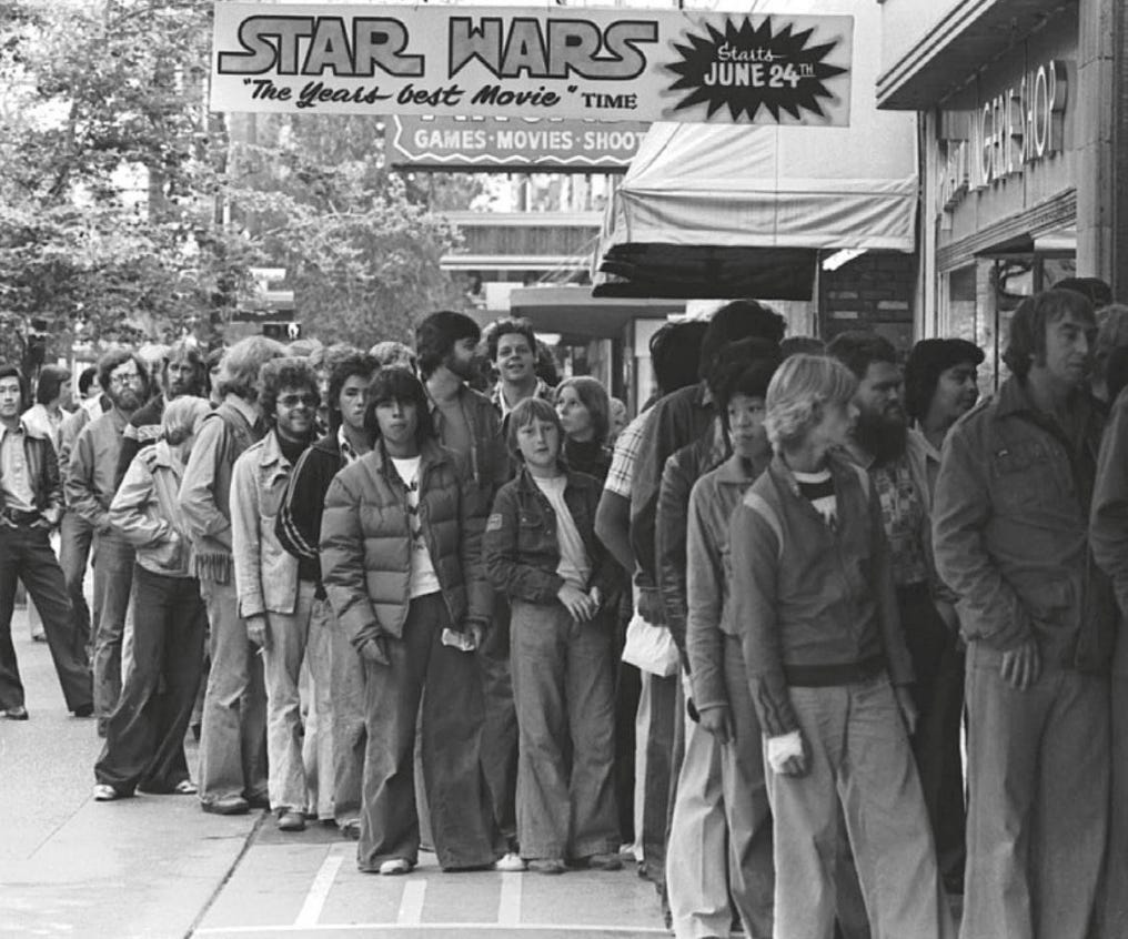 r/StarWars - Waiting in line for Star Wars, 1977.