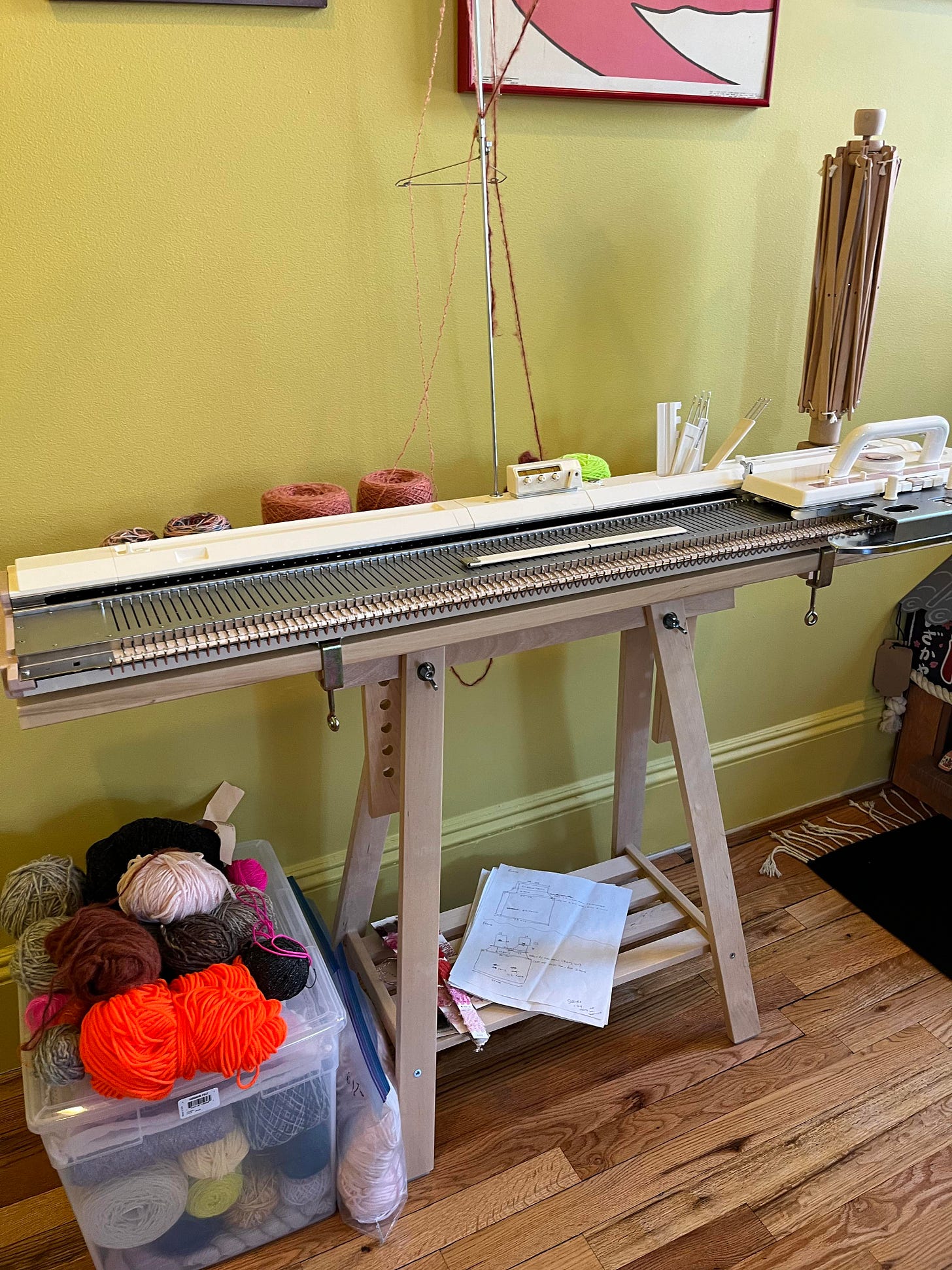 Brother knitting machine at home