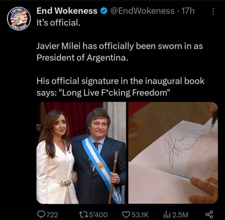 Javier Milei is now the sworn-in President of Argentina