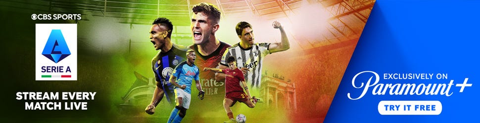 Stream every Serie A match live on Paramount+. Try it FREE!