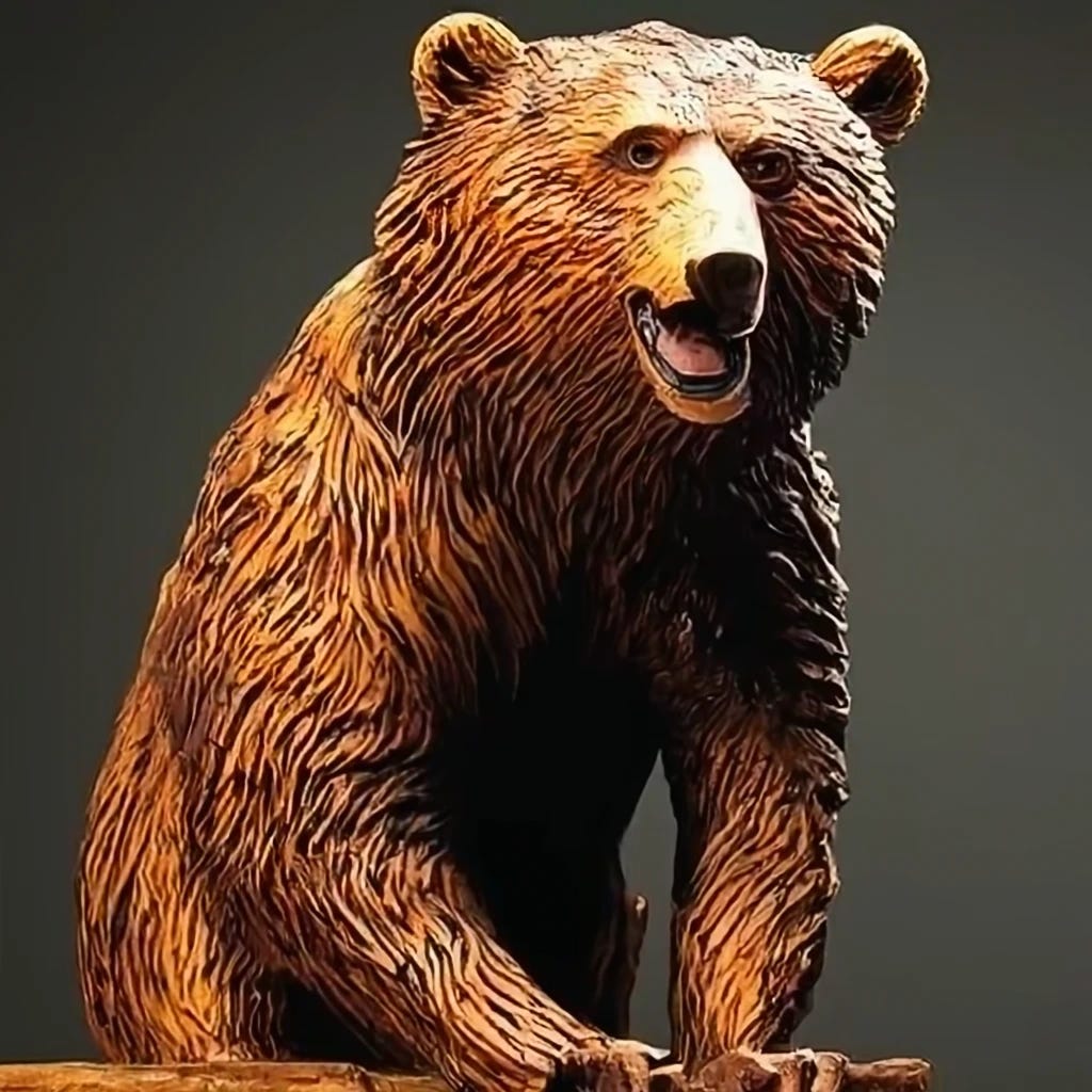 chainsaw art grizzly bear sculpture woodwork