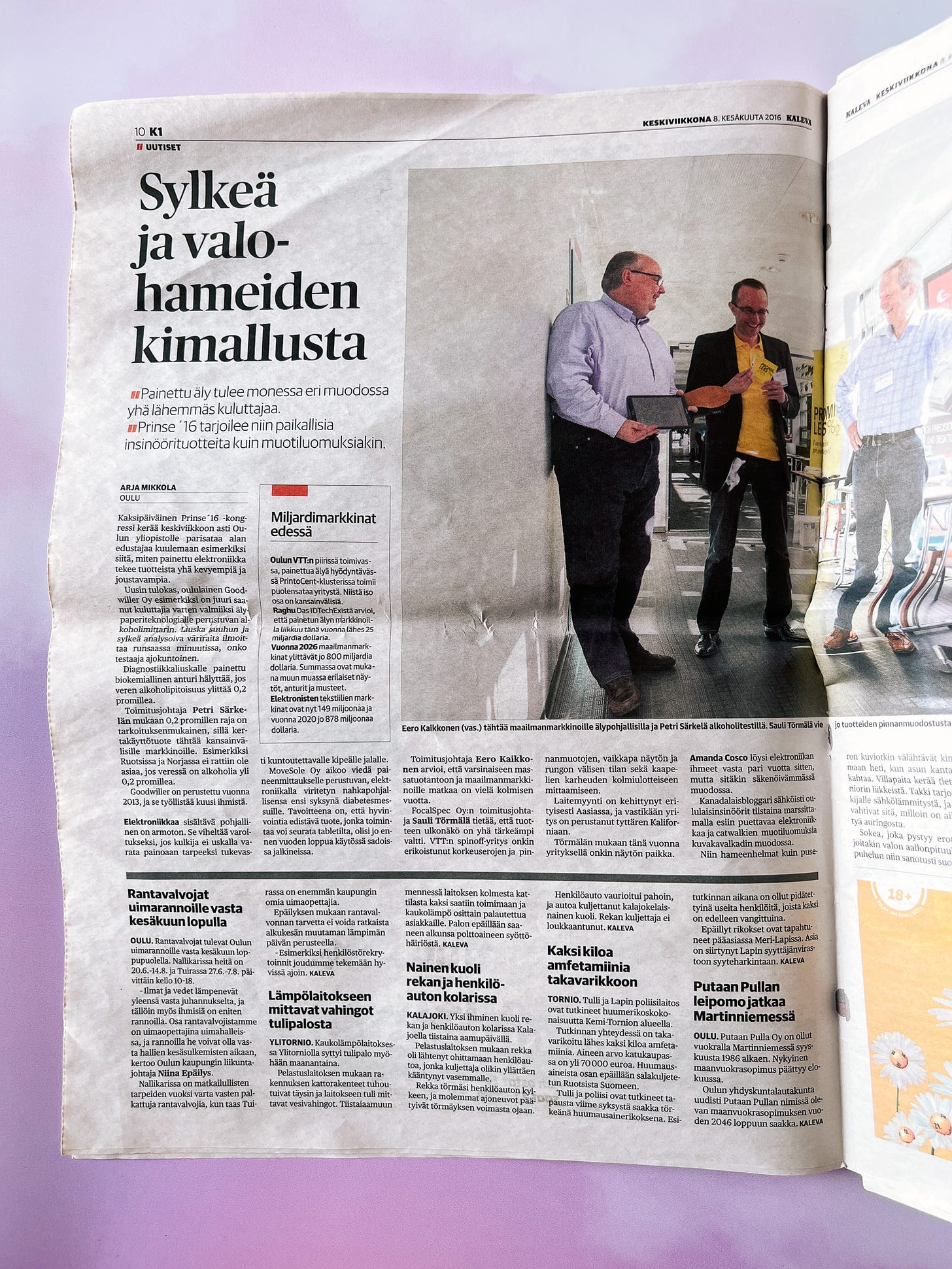 Clipping from Finnish newspaper Kaleva