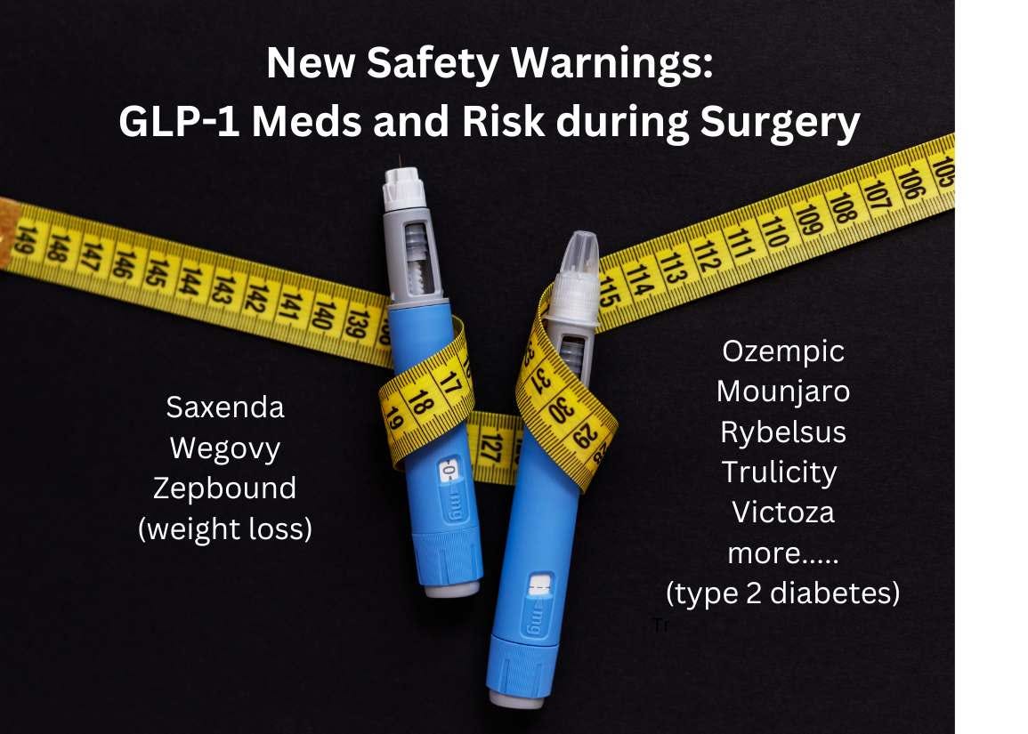 New safety warnings about pulmonary aspiration risk and GLP-1 drugs like Ozempic